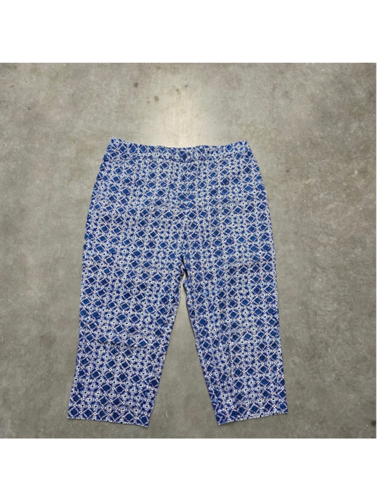 Jones New York Pants - Jones New York Blue Patterned Summertime Capris Activewear Loungewear Size 16